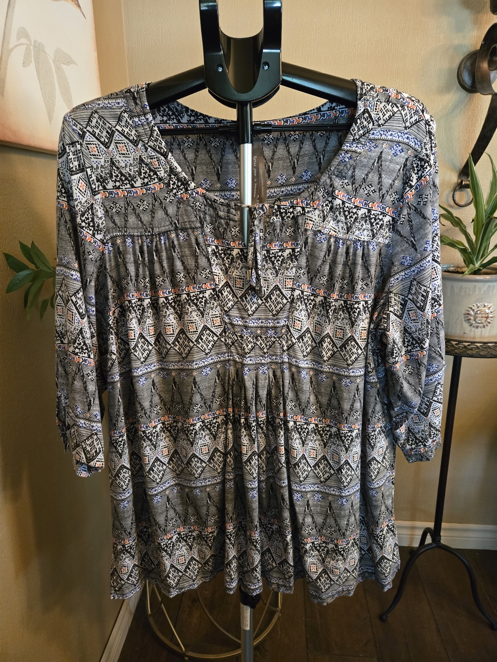 Penningtons Plus  Boho Geometric Print Tunic Top